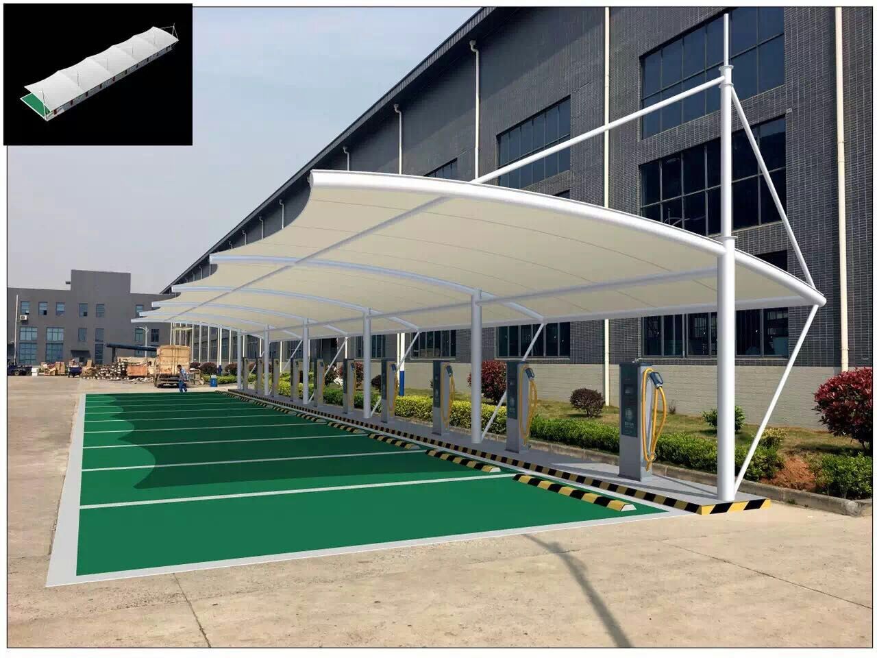 武漢陽光空間膜結構車棚13