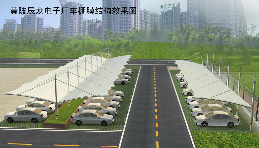 武漢陽光空間膜結構車棚14